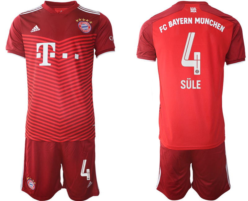 Men 2021-2022 Club Bayern Munich home red #4 Soccer Jersey->bayern munich jersey->Soccer Club Jersey